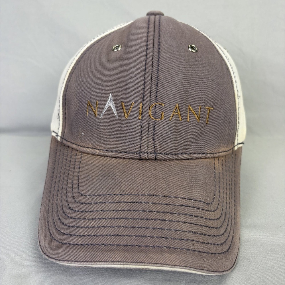 Cap America Navigant Baseball Hat Mens OSFM Brown Cream Logo Strapback